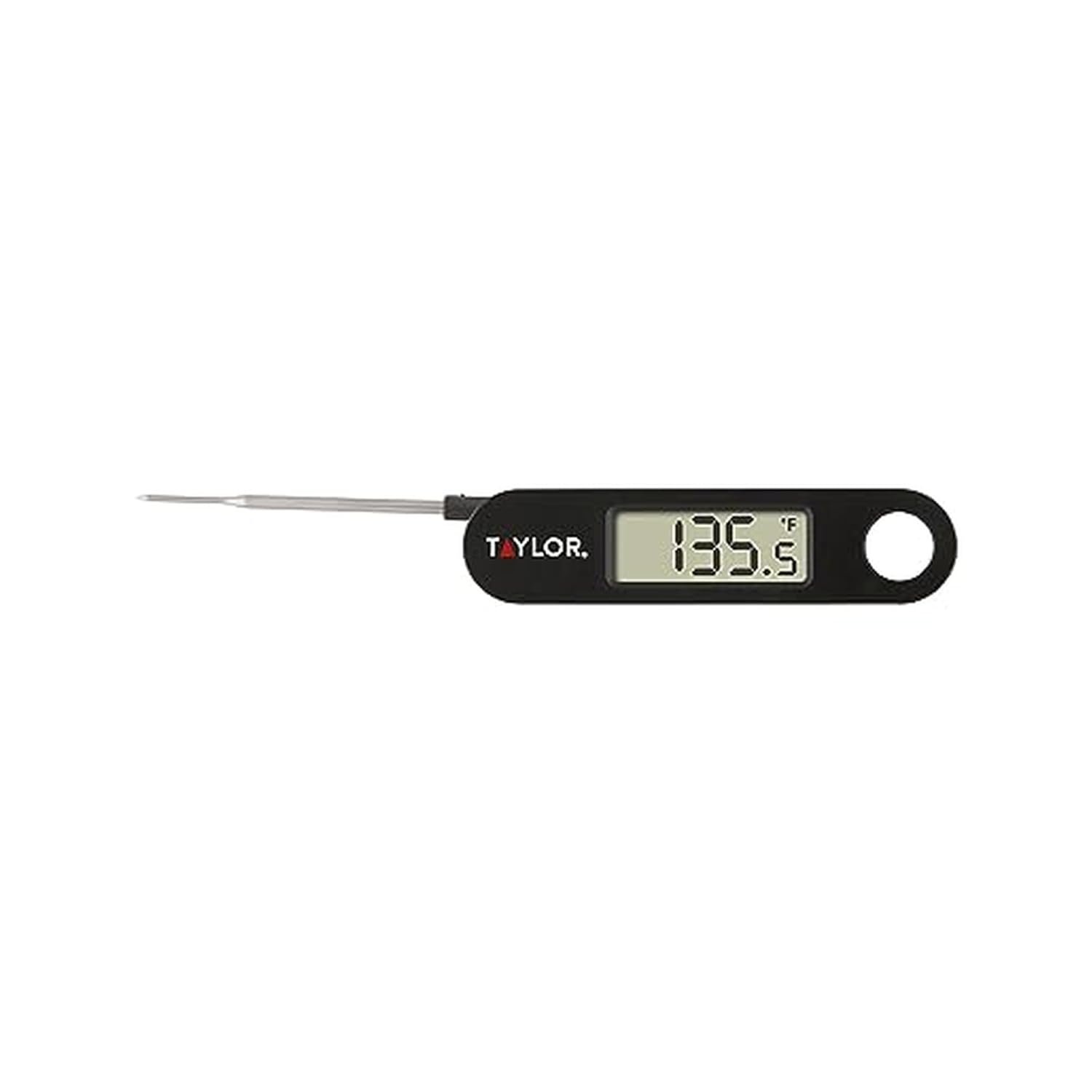 Taylor 1476 Instant Read Digital Meat Food Grill BBQ Cooking Kitchen Thermometer, Tailgating and Grilling Compact Folding Probe, Black