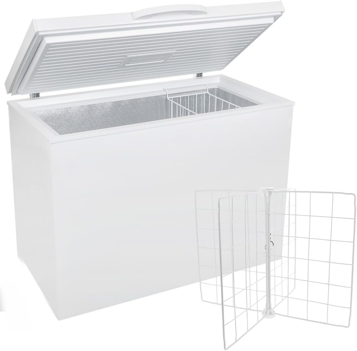 BESTYASH Freezer Organizer Divider Adjustable Chest Freezer Organizer with Breathable Layered Mesh for Refrigerator and Freezer Food and Beverage Storage 15.9X15.9X12.6 Inches
