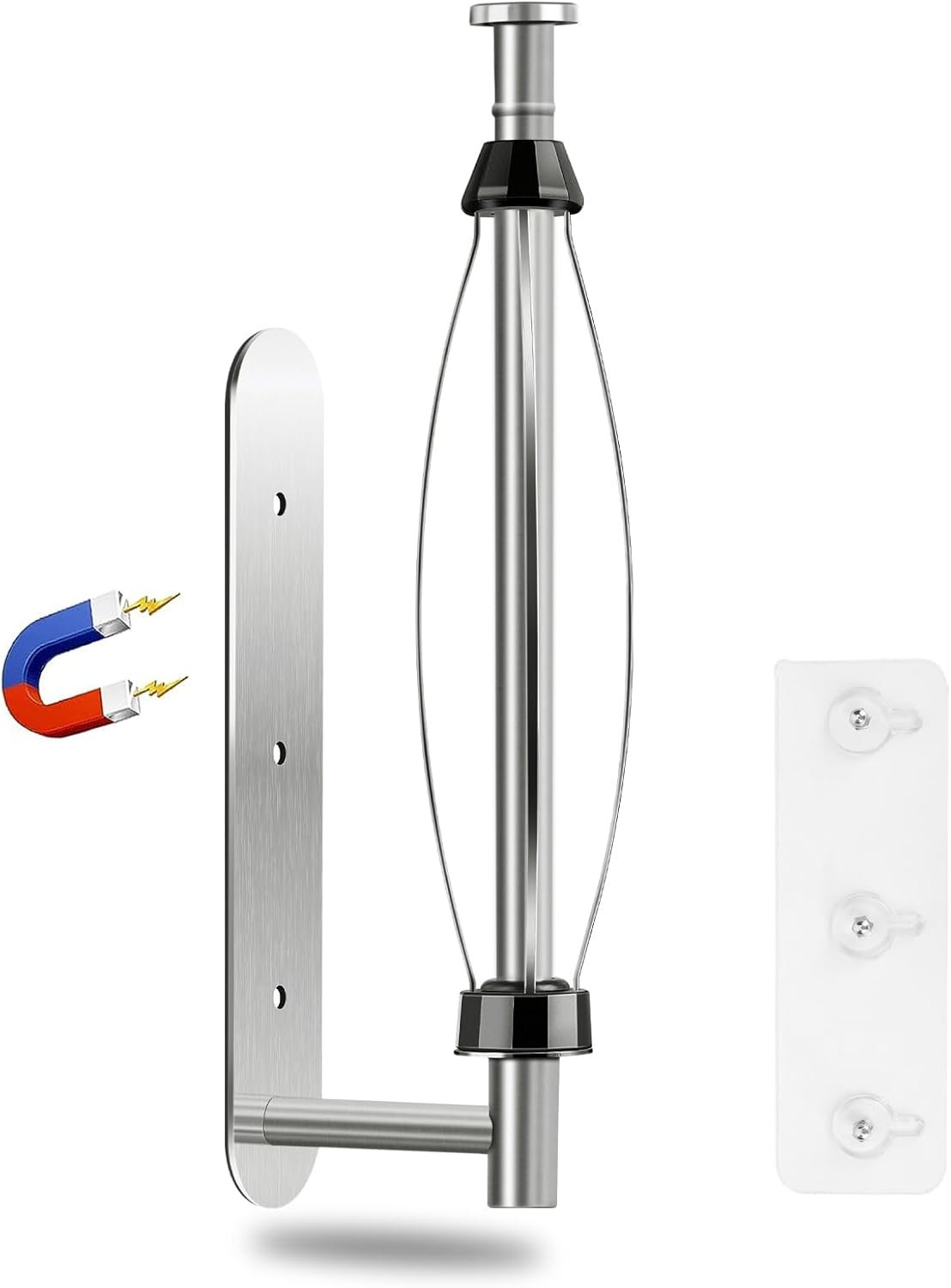 KIHOGEM Magnetic Paper Towel Holder, One Hand Operable Paper Towel Holder Wall Mount with Strong Magnetic Backing and Self-Adhesive for Kitchen Refrigerator RVs Grill Garage(Silver)