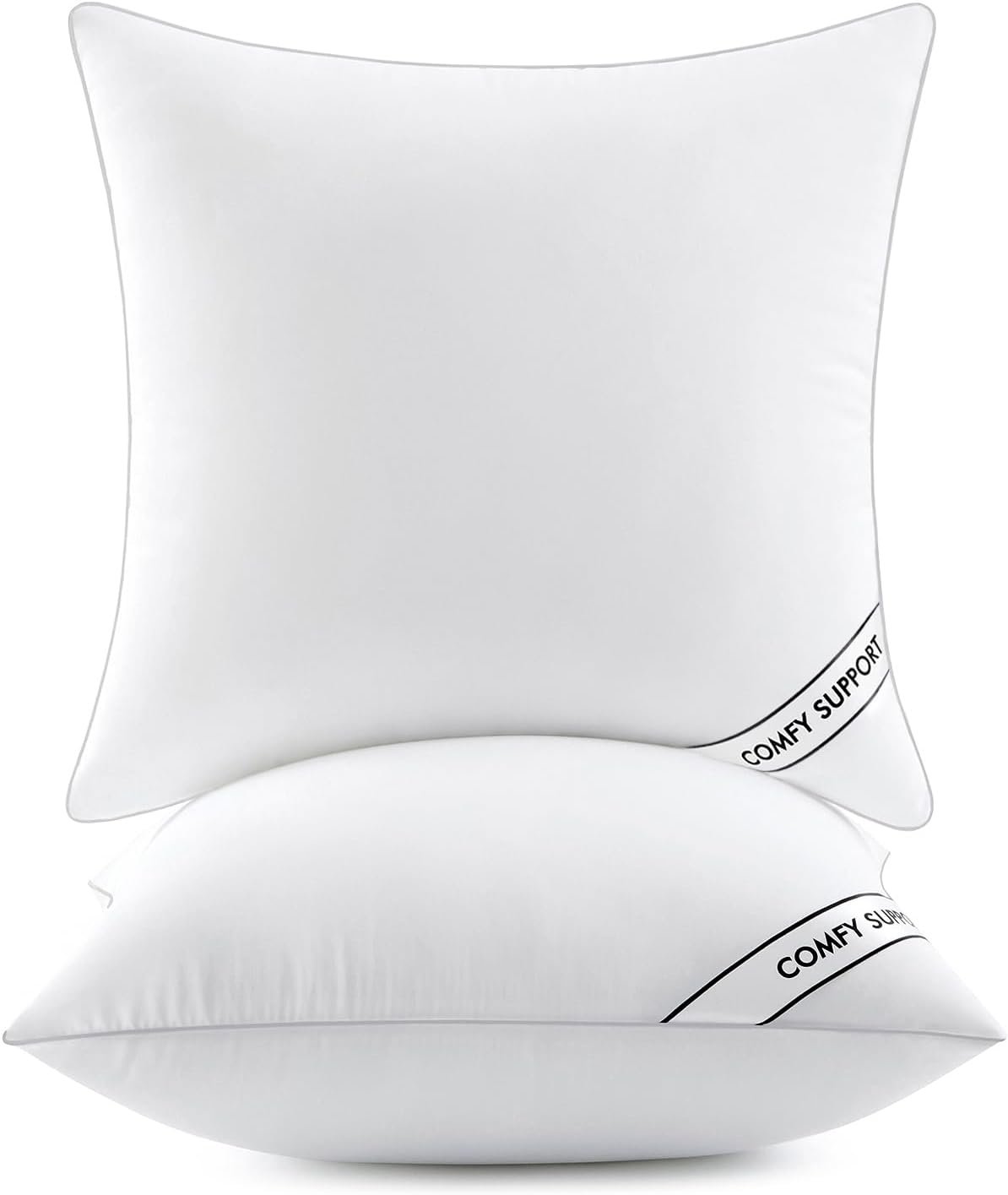 MIULEE 26×26 Inch Euro Pillows Inserts, Pack of 2 Down Alternative Virgin Filling Comfy Support Throw Pillows for Sofa Couch Bed