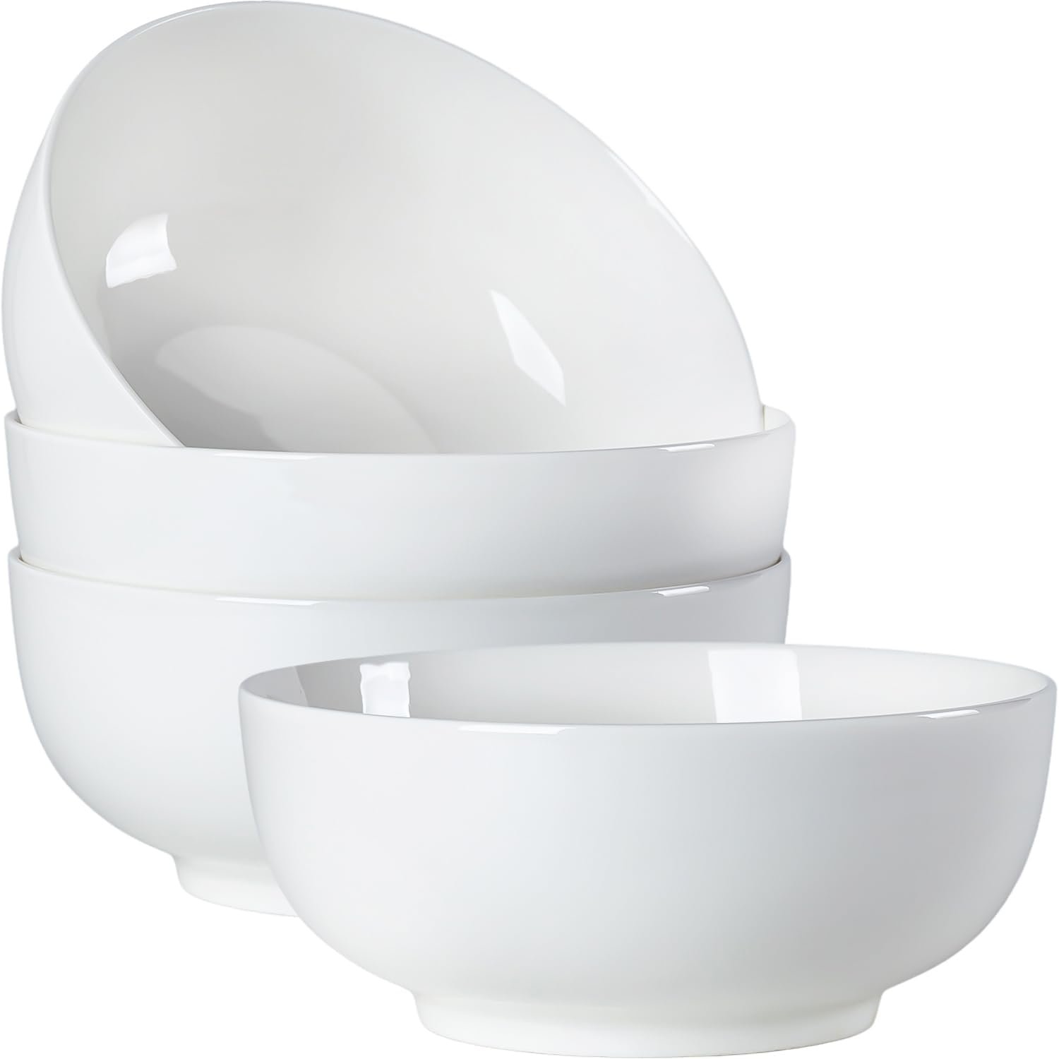 40 oz Large Soup Bowl, Pho Bowls, 7-Inch Off-White Porcelain Bowls Set of 4