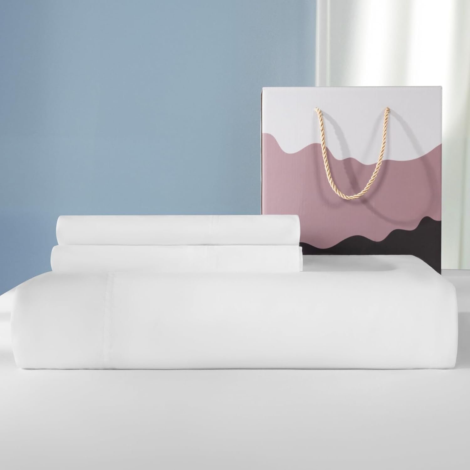 Luxury 100% Organic Tencel Cooling Sheets, Expertly Crafted from Austrian Eucalyptus, Silky Soft Lyocell Sheets with 6″-18″ Deep Pocket, Hypoallergenic Bed Sheet Set(White,78×80)