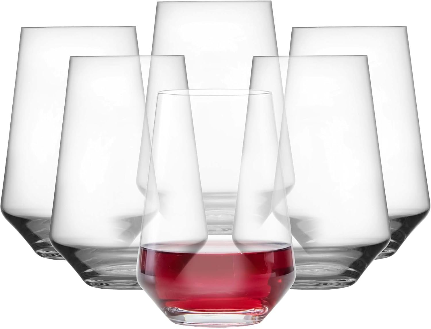 ZWIESEL GLAS Pure Stemless Bordeaux Glass (Set of 6), Red Wine Tumbler for Bordeaux, Dishwasher-Safe Machine-Made Tritan Crystal Glasses, Made in Germany (18.5 Ounce)