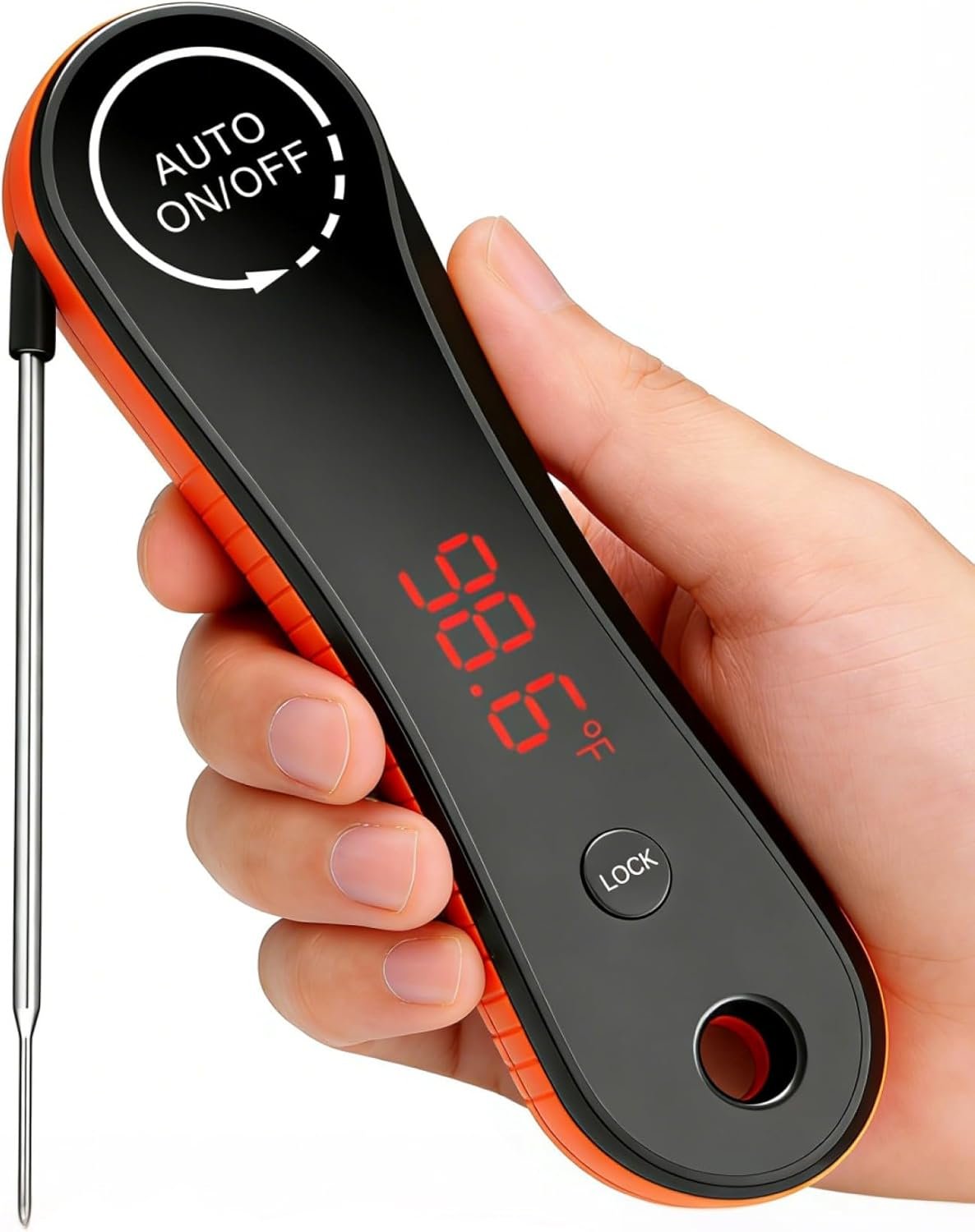Meat Thermometer Digital Instant Read – Paysean Meat Thermometer with Auto Rotating Backlit Display, IP67 Waterproof for Cooking, Grilling, BBQ, Candy, Liquid, Beef – Gifts for Men/Chefs