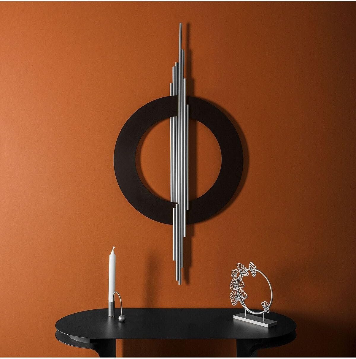 3D Metal Wall Art Modern Geometric Abstract Decor 100×60 cm (39.4×23.6 inch) – Silver Contemporary Wall Sculpture for Home Office