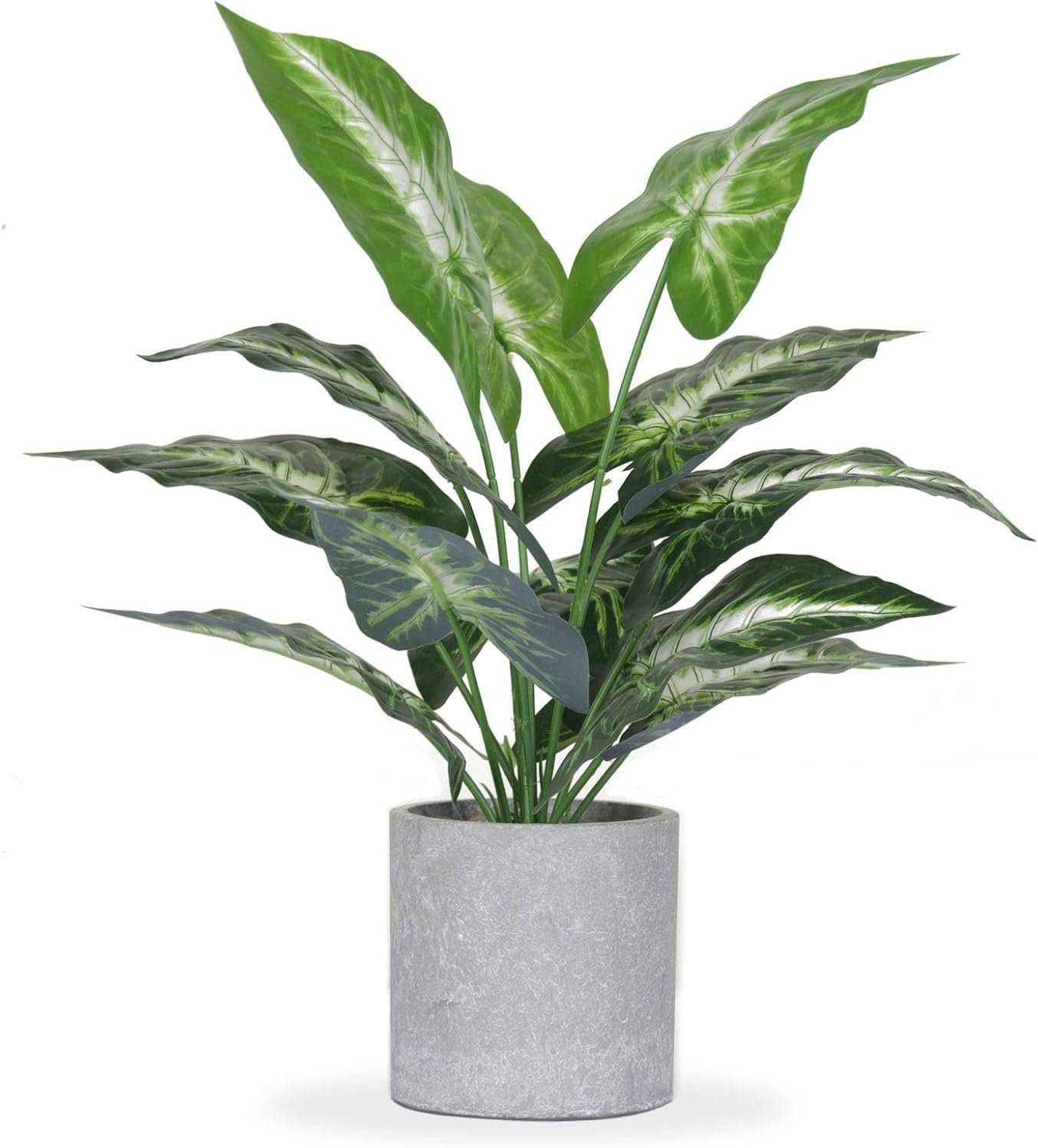16″ Small Fake Plants Artificial Tropical Faux Plants Indoor for Office Desk Shelf Bathroom Home Decor
