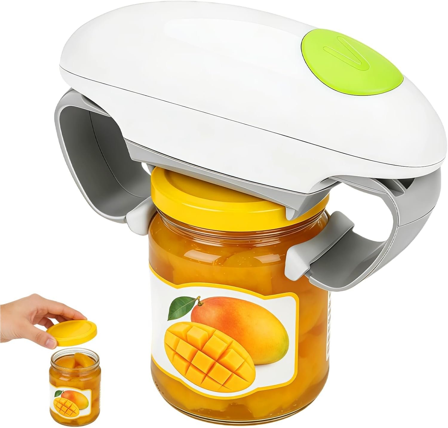 Electric Jar Opener, Higher Torque Automatic Jar Openers with One-Touch, Easy Opening, Adjustable for Most Size Lids, Kitchen Gadget for Home Use, For Arthritic Hands, Weak Hands and Seniors and Chef