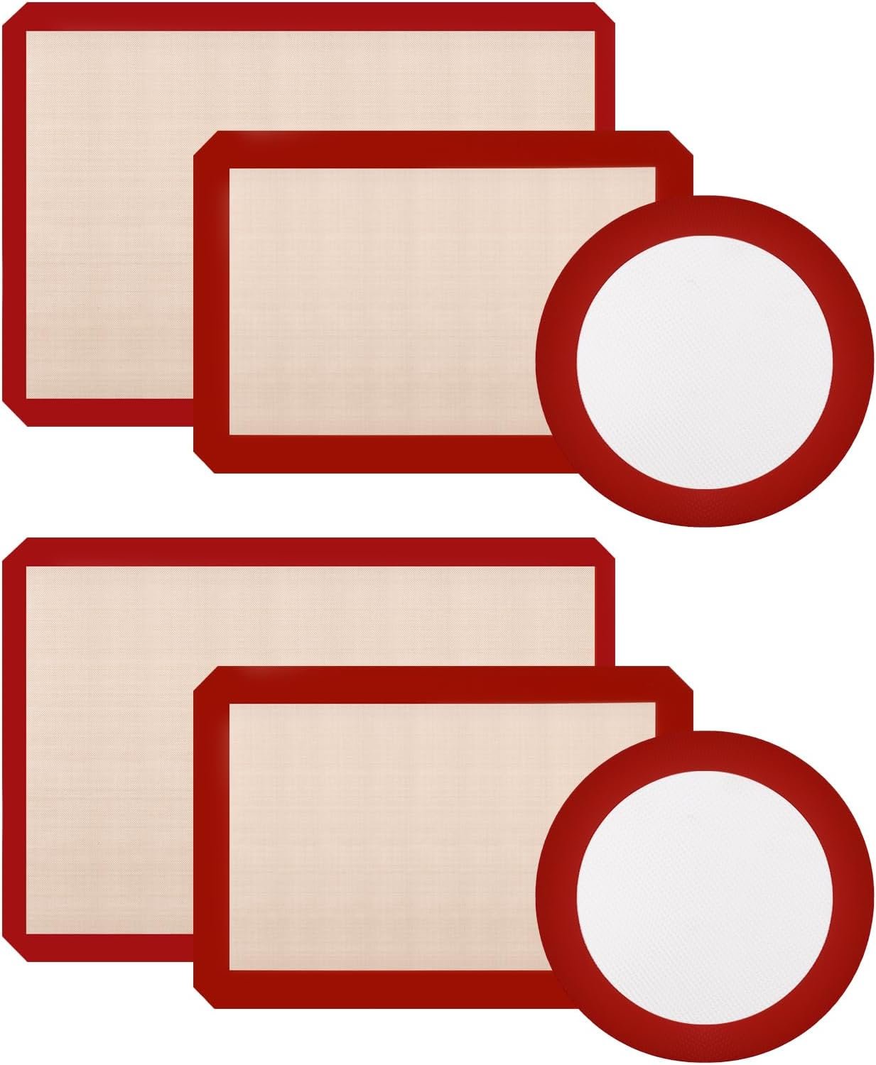 6pcs Set Silicone Baking Sheets for Oven, Non-stick Food Grade Reusable Silicone Mats for Baking