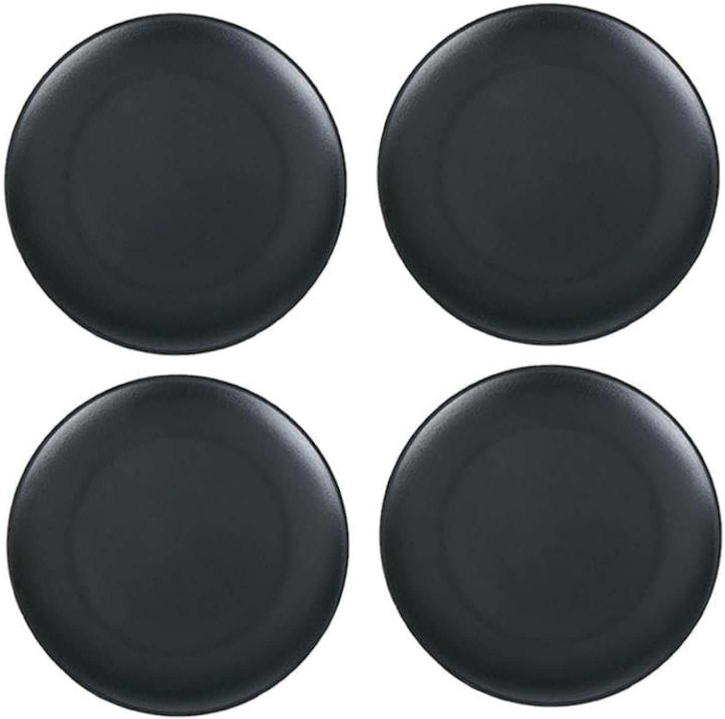Black Dinner Plates Set of 4, Kitchen Plates,Round Dessert/Salad Plate, Serving Dishes, Dinnerware Sets, Dishwasher Safe (8-Inches)