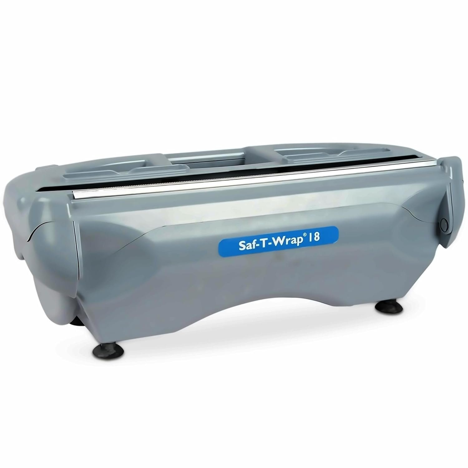 San Jamar Saf-T-Wrap Plastic Wrap and Foil Dispenser for Commercial Kitchens, Bakeries, And Restaurants, Plastic, 18 Inches, Gray