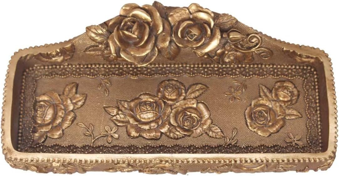 Vintage Jewelry Tray Small Antique Trinket Dish, Ring Holder Birthday & Wedding Gifts for Women(Bronze Floral)