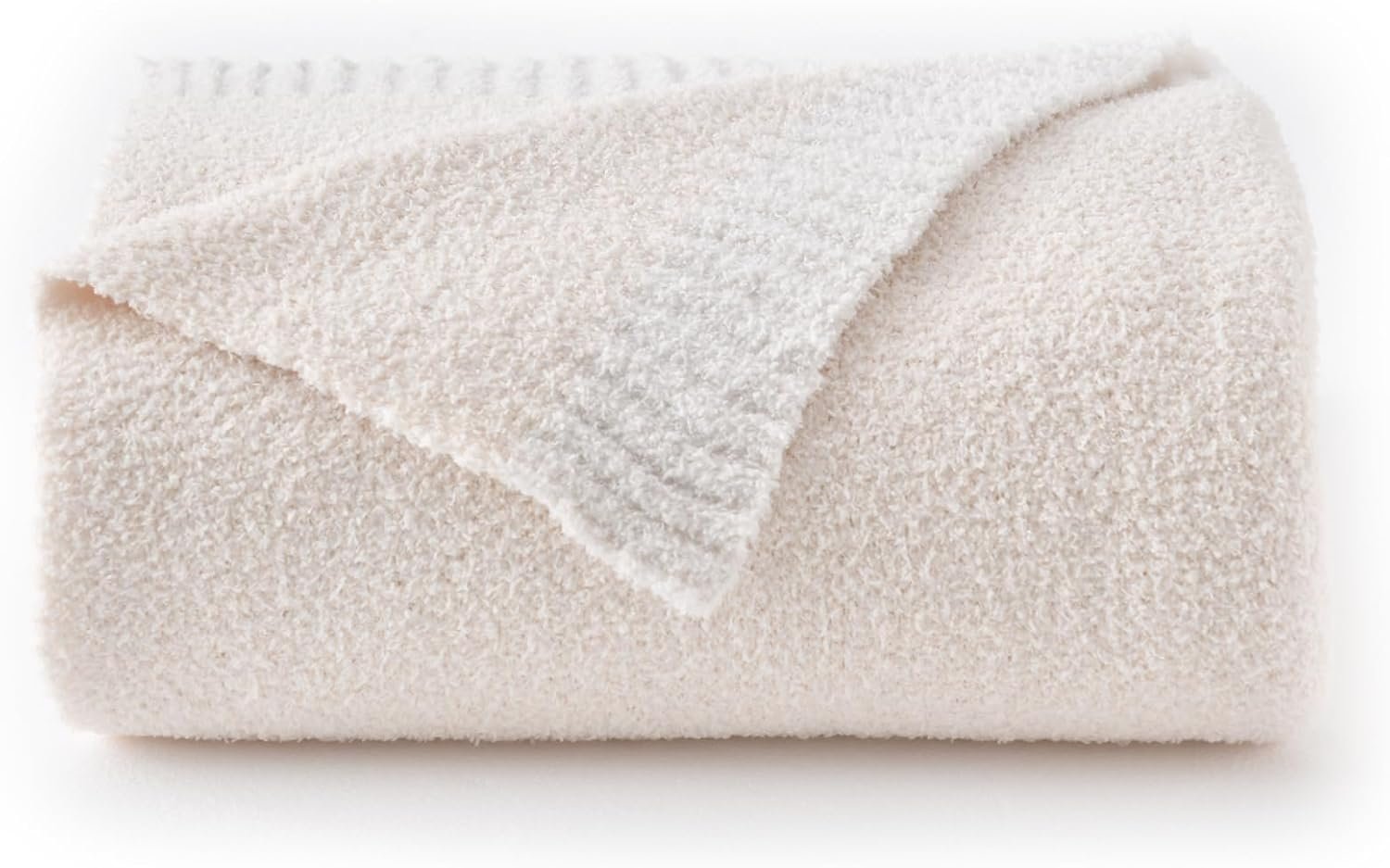 Cozy Knit Throw Blanket, Soft Washable Knitted Blanket for Bed Couch Boucle Feather Oversized Coastal Blanket Indoor Outdoor Chunky Knit Blankets (Ivory White, Twin 60″x80″)