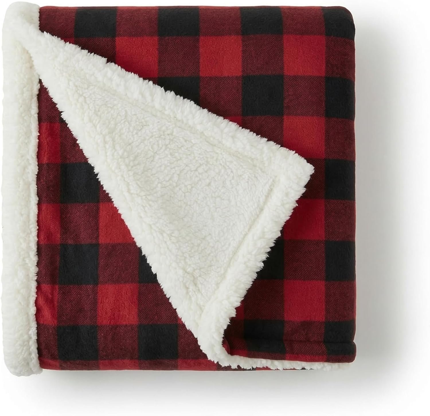 Eddie Bauer – Sherpa Throw Blanket for Couch 50×60 – Ultra Soft Reversible Fleece & Plush Sherpa Blanket, Warm Cozy Plaid Throw Blanket for Sofa, Bed, Living Room, Cabin Decor