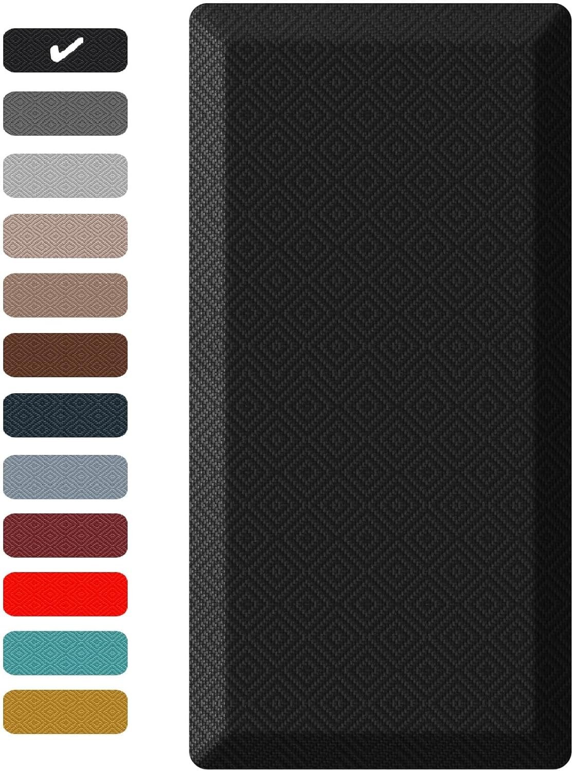 Ophanie Kitchen Mats for Floor, 3/4 inch Thick, 20×32 Anti Fatigue Cushioned Mat, Kitchen Rugs, Waterproof, Comfort Ergonomic Standing Mat for Office, Home, Sink, Black Non-Slip Ridged Bottom