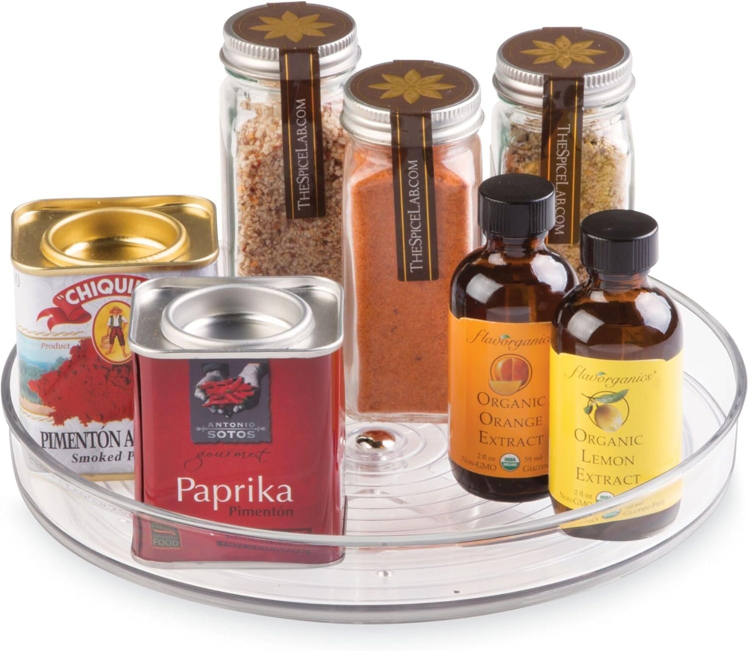 iDesign 9-Inch Lazy Susan Organizer – Small Lazy Susan Turntable for Cabinet or Pantry, Clear