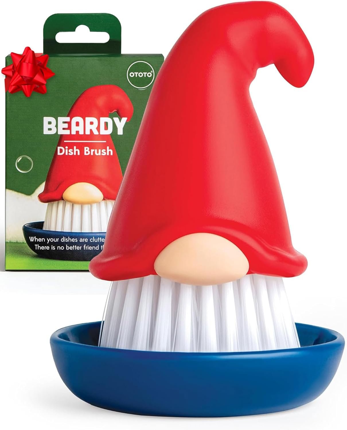 New! Beardy Gnome Dish Brush by Ototo – Dish Scrub Brush, Gnomes, Quirky Gifts, Dish Brush, Cute Kitchen Accessories, Funny Kitchen Gadgets, Vegetable Brush, Cute and Useful Gifts for Women