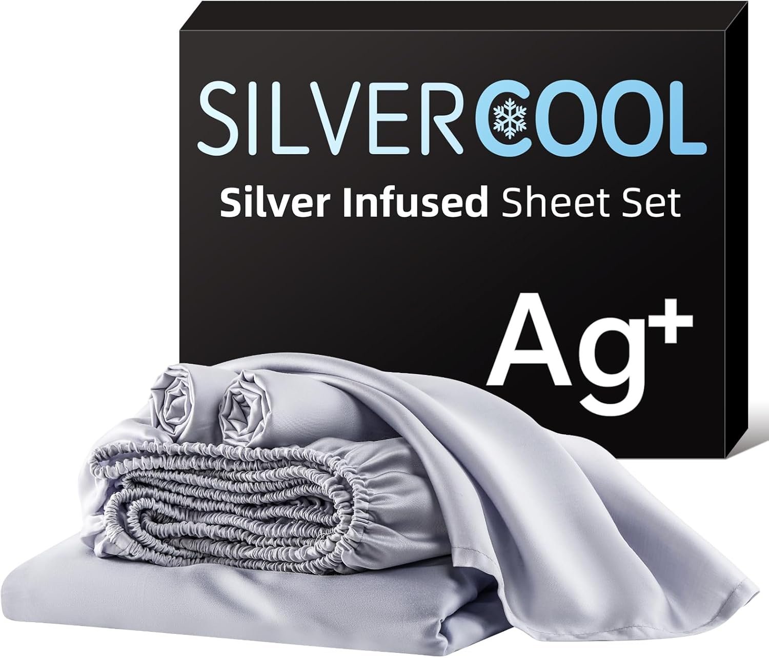 Silver Infused Bed Sheets, Cooling Sheets 3X Self-Cleaning with Mulberry Silk & Viscose Derived from Bamboo, Natural & Anti-Odor, Hypoallergenic Bedding For Hot Sleepers & Sensitive Skin – CK Set
