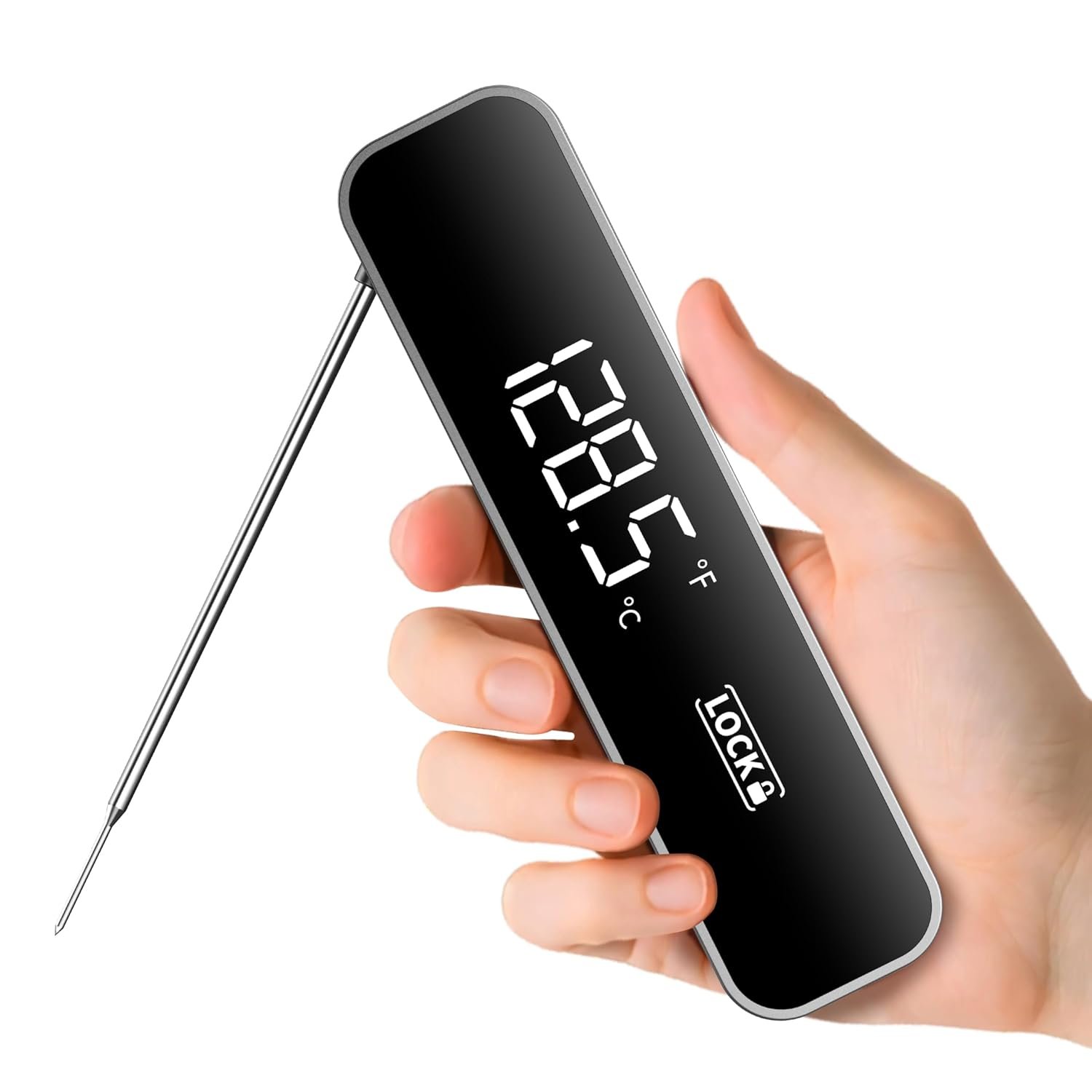 0.3S Professional Instant Read Meat Thermometer – Digital Food Thermometer for Cooking, Grilling, BBQ, Candy, Air Fryer, Griddle – Kitchen Gadget Essentials & Gifts for Him Dad Men Birthday – Grey