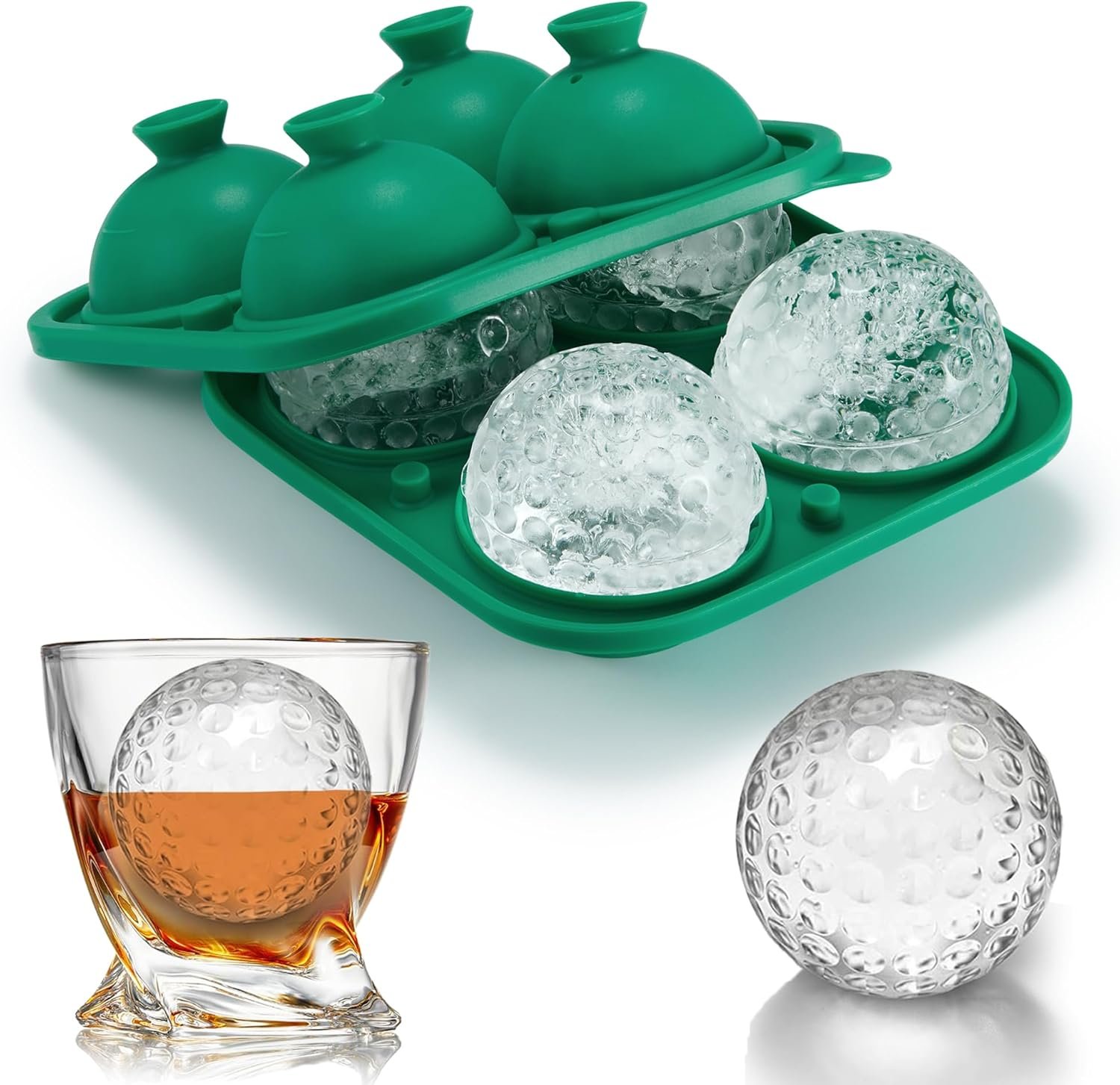 Novelty Golf Gifts Ball Ice Maker Mold, 2.2″ Large Sphere Round Ice Cube Mold for Cocktails, Whiskey, Bourbon, Fun Shapes Big Whiskey Ice Cube Mold Gifts