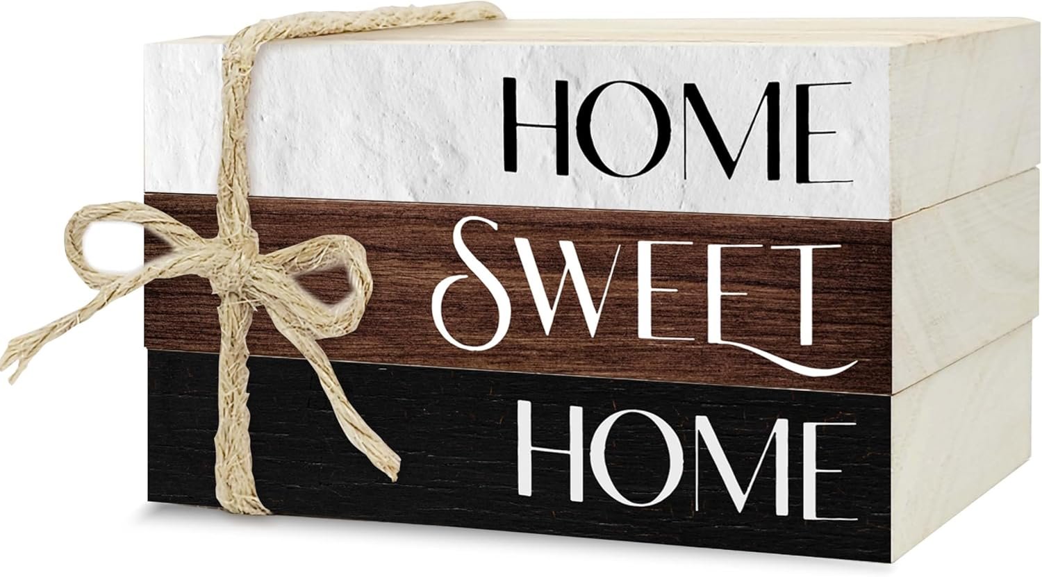 Ycyfckdr Mini Decorative Books for Home Decor, Rustic Wood Stack for Table, Home Sweet Decor Books for Living Room Shelf, Farmhouse Stacked Book Gift (L10)