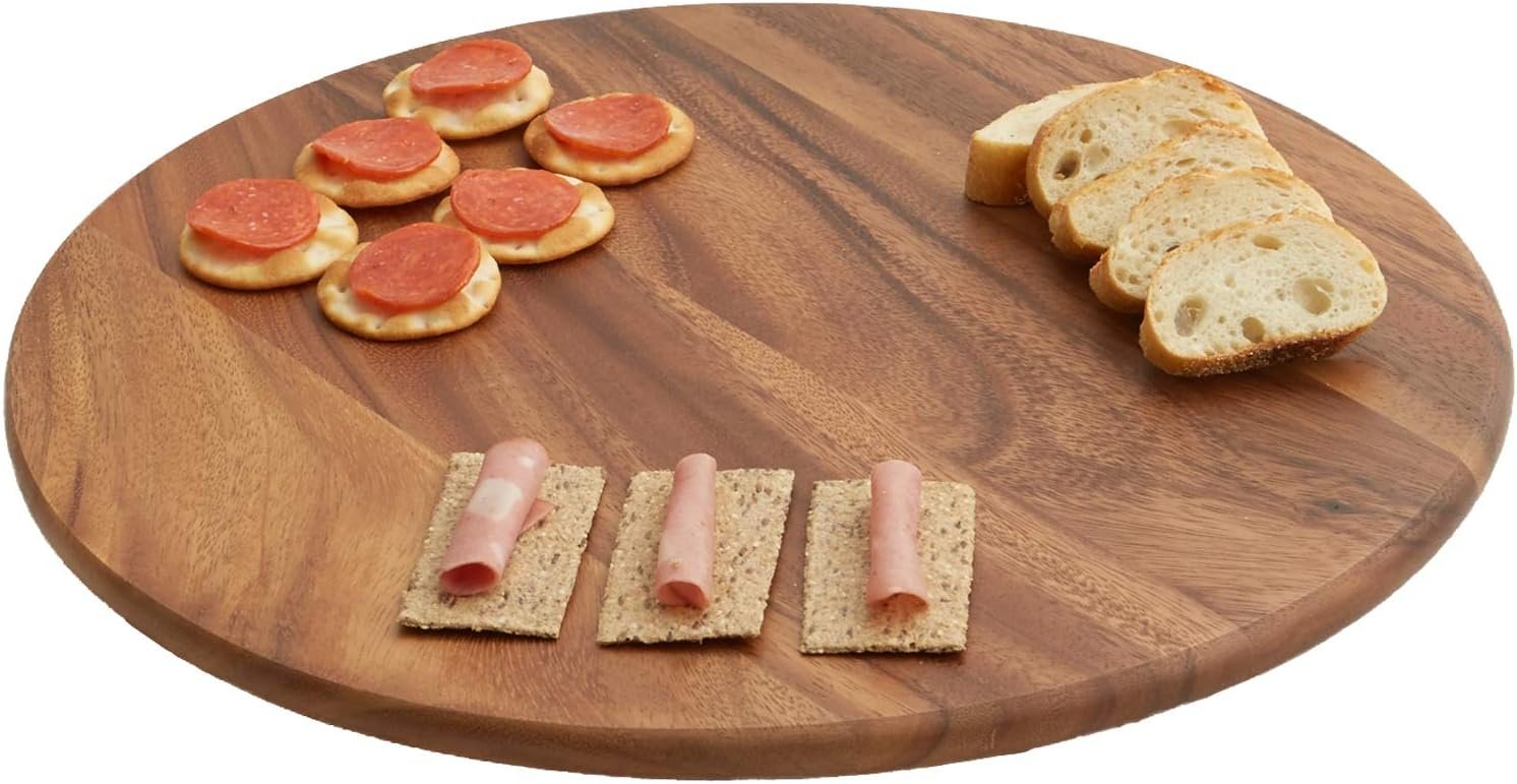 Woodard & Charles Round Lazy Susan Turntable with Stainless Steel Ball Bearing Mechanism (Brown)