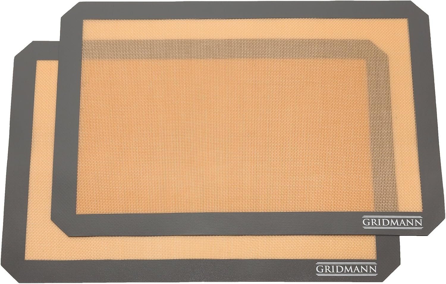 GRIDMANN Pro Silicone Baking Mat – Set of 2 Non-Stick Half Sheet (16-1/2″ x 11-5/8″) Food Safe Tray Pan Liners