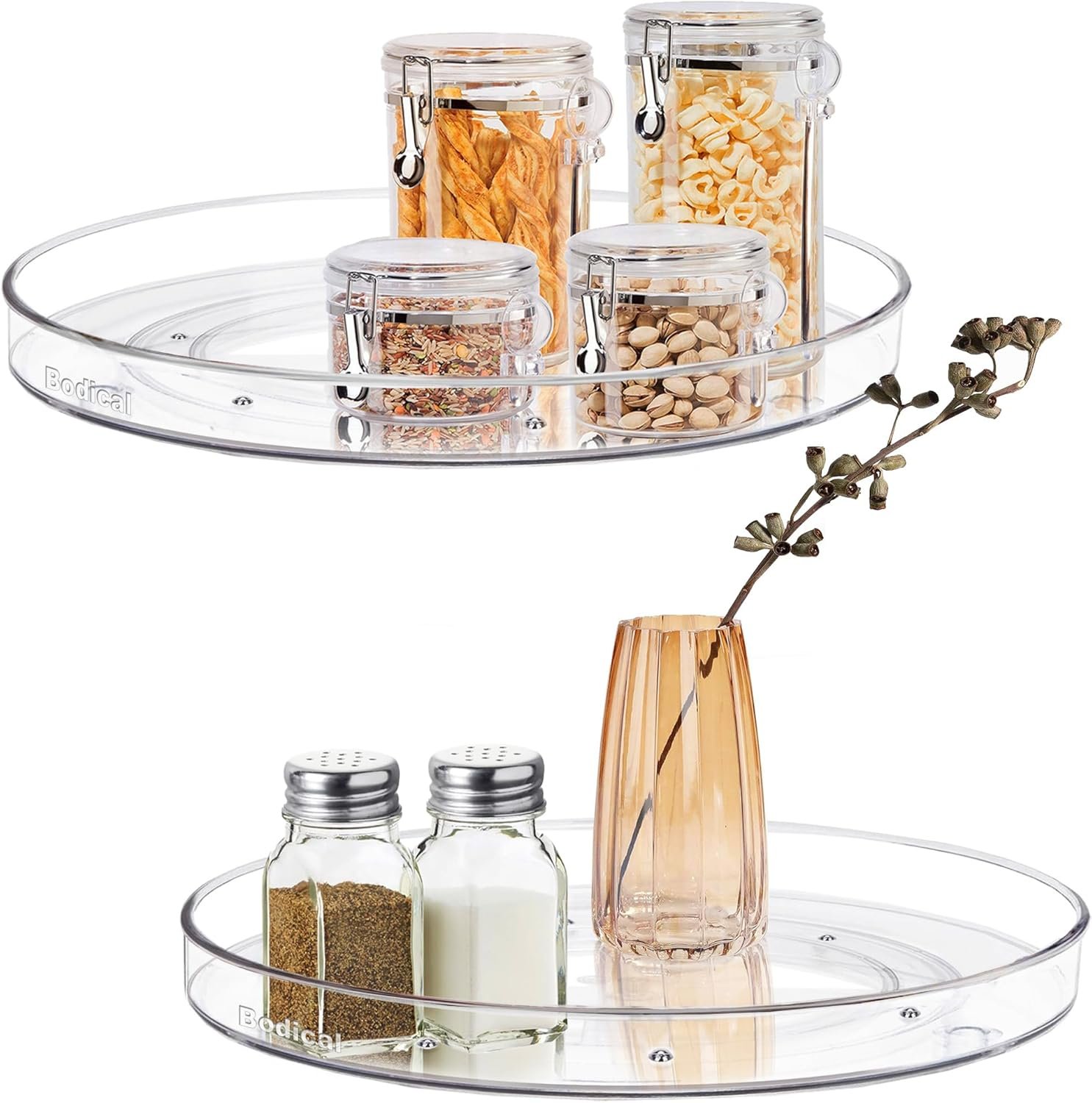 2 Pack Lazy Susan Organizer, 10.6″ Clear Lazy Susan Turntable for Kitchen Cabinet,Turntable Organizer for Countertop, Pantry Organization and Storage