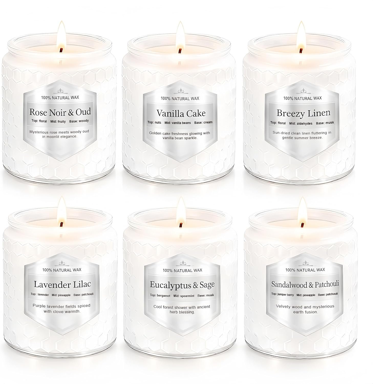 Scented Candles Gift Set for Women, 6 Pack Aromatherapy Soy Candles for Home, Long Lasting Decorative Jar Candles for Birthday, Relaxation, Self Care